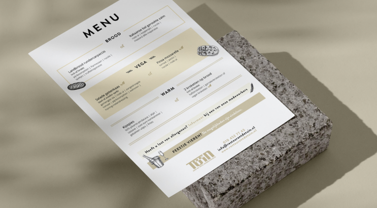 Menukaarten Restaurant De Tuin | Goos Reclamemakers B.V.